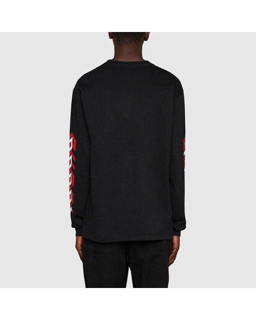 Gucci Black Cotton T-Shirt With Mirror Print for men