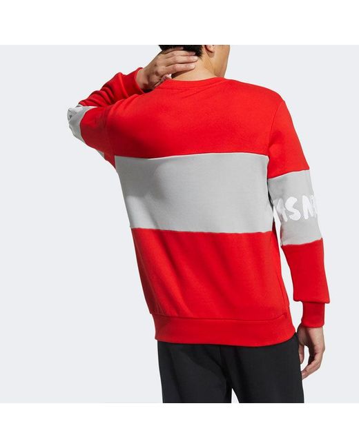 Adidas Red Neo X Crossover M Cny Ww Swt Printing Sports Pullover New Year's Edition Round Neck for men