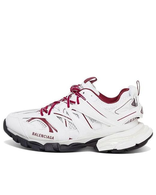 Balenciaga White Track Sneaker Burgundy' for men