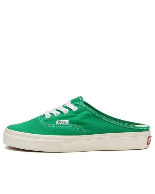 Vans Green Canvas Authentic Mule for men