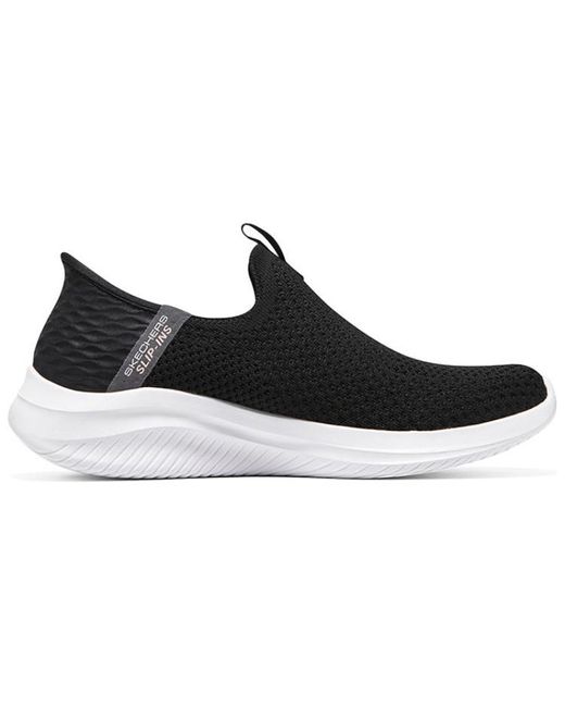 skechers black ultra flex happy days trainers