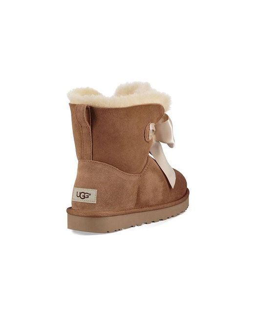 Ugg Brown (Wmns) Gita Bow Mini Fleece Lined