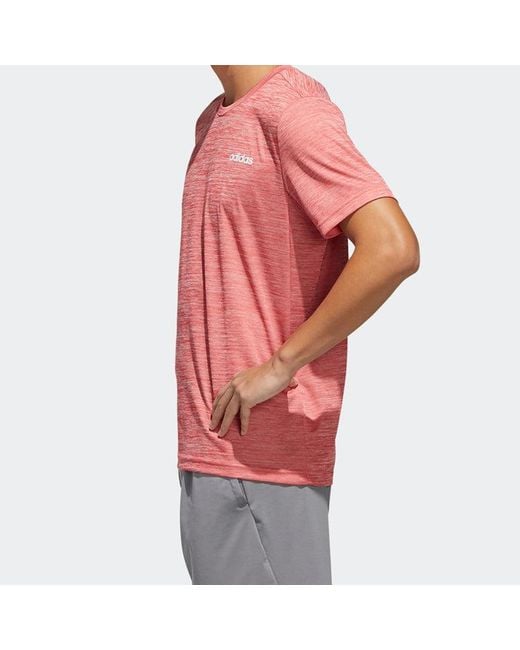 Adidas Pink Training Sports Short-Sleeve Tee for men