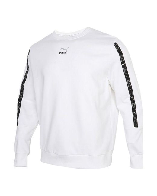 PUMA White Elevate Crew Neck Long Sleeve Sweater for men