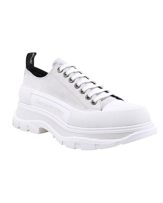 McQueen White Tread Slick Lace-Up for men
