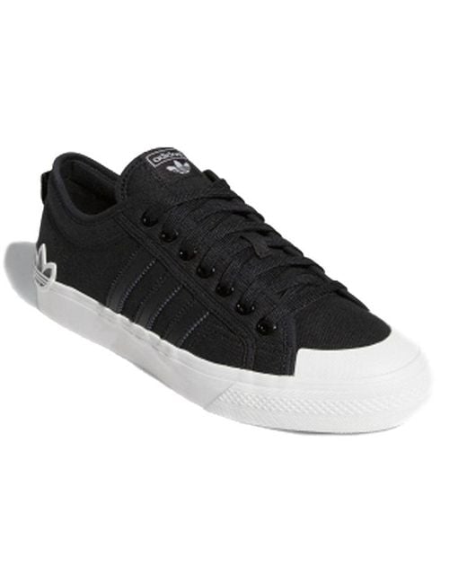 Adidas Black Nizza 'Oversize Heel Logo for men