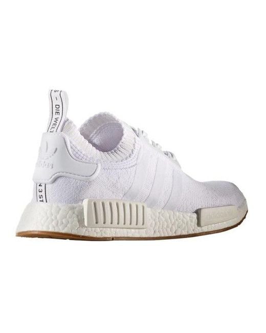 Adidas White Nmd_R1 Primeknit Gum' for men