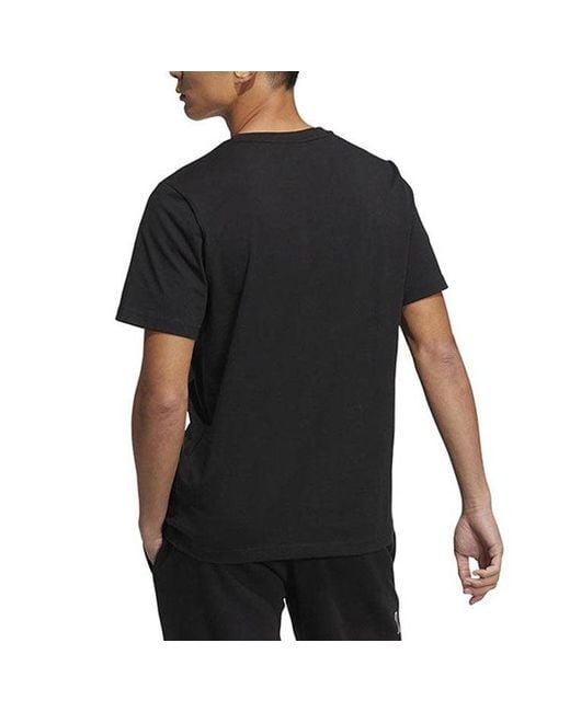 Adidas Black Mh Bp3 Tee1 Alphabet Logo Printing Round Neck Short Sleeve T-Shirt for men