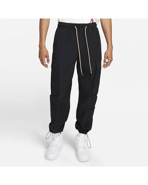 Nike Black Flight Heritage Big Pocket Cargo Woven Drawstring Casual Joggers/Pants/Trousers Autumn for men