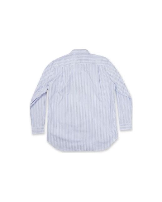COMME DES GARÇONS PLAY Blue (Wmns) Striped Shirt Emblem