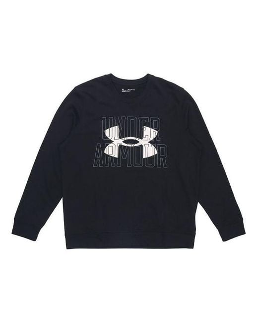 Under Armour Blue Rival Terry Logo Crew Sweatshirt for men