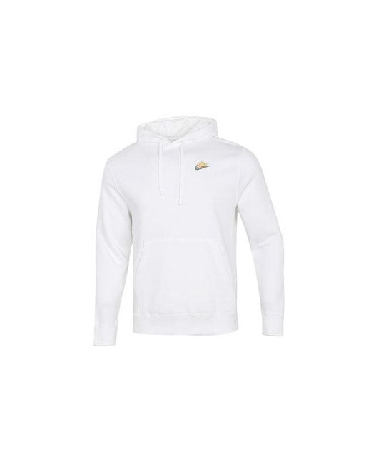 Nike White Sportswear Keep It Clean Casual Sports Pullover Fleece Lined for men