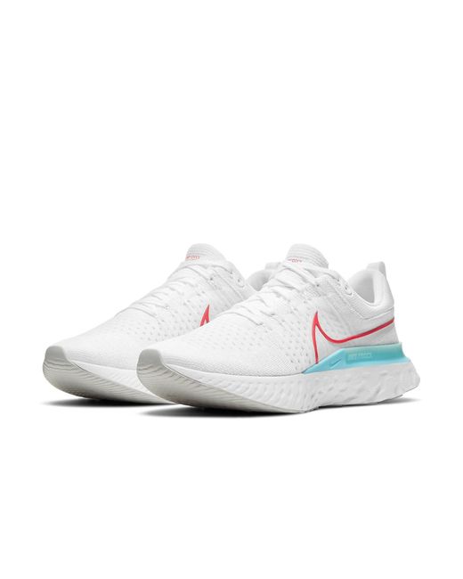 Nike White React Infinity Run Flyknit 2 Glacier Ice' for men
