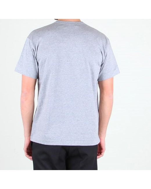 COMME DES GARÇONS PLAY Gray Basic T-Shirt Two Emblems for men