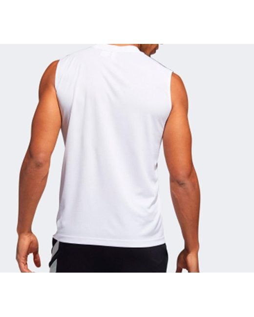 Adidas White All World Sl Basketball Sports Vest for men