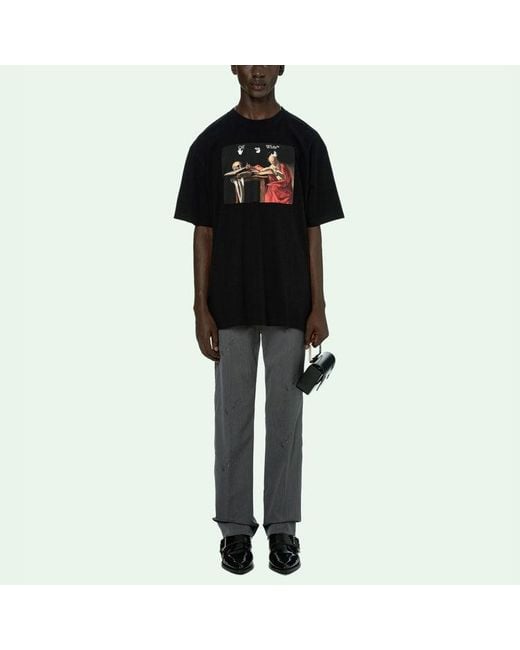 Off-White c/o Virgil Abloh Black Caravaggio Short-Sleeve Over Tee for men