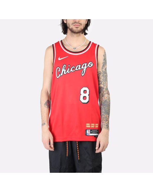 Nike Red X Nba 75 Chicago Bulls Jerseys 'Zach Lavine 8' for men