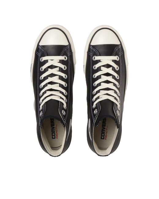 Converse Black Leather All Star Hi for men
