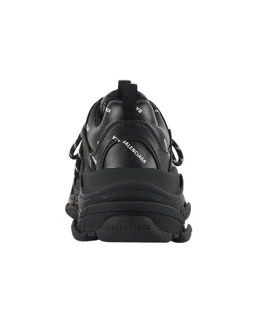 Balenciaga Black Triple S Sneaker 'Allover Logo for men