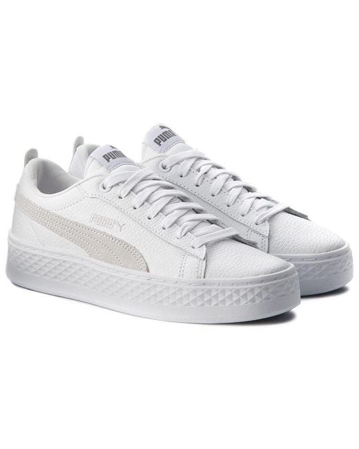 PUMA White (Wmns) Smash Platform Low