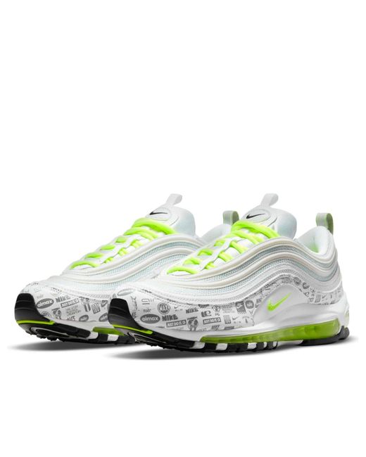 Nike White Air Max 97 'Reflective Logo Volt' for men