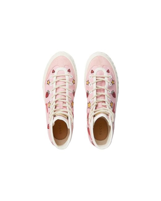 Gucci Pink (Wmns) Canvas Hightop 'Valentine's Day'