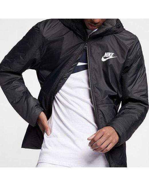 Nike Blue Casual Sports Stay Warm Hooded Padded Jacket for men