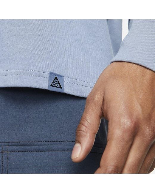 Nike Blue Acg Long Sleeve Flower Tee 'Ashen Slate' for men