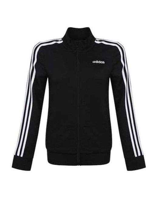 Adidas Black (Wmns) Essentials 3-Stripes Track Jacket Asia Sizing Whiteb'
