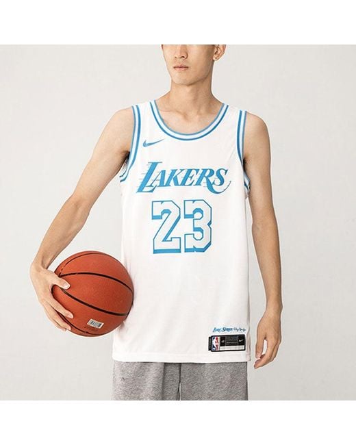 Nike Blue Nba Lebron James Los Angeles Lakers 2021/22 City Edition Swingman Jersey #23 for men