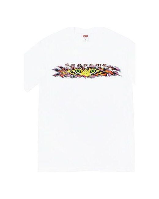 Supreme White Ss22 Week 19 Eyes Tee Animal Eye Printing Short Sleeve for men