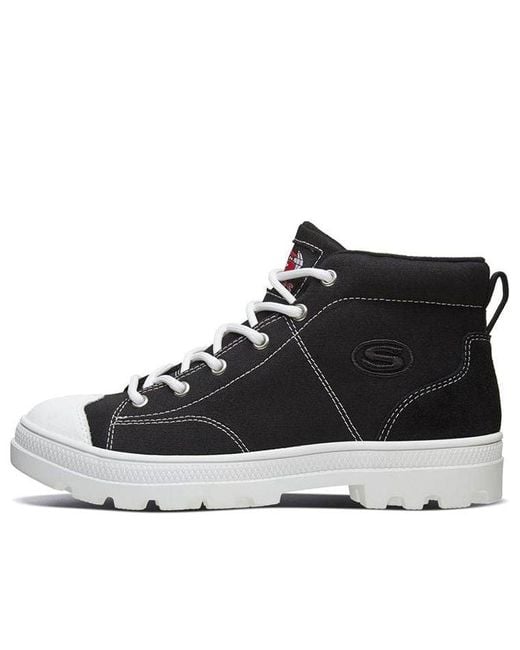 Skechers Black (Wmns) Roadies High-Top Canvas Shoes
