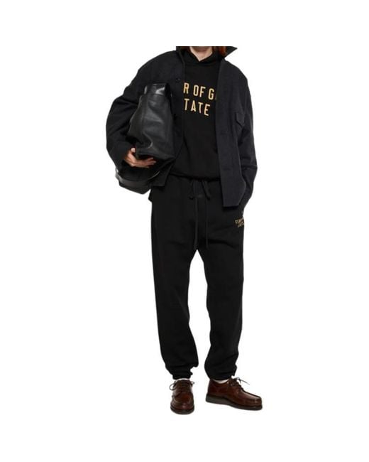 Fear Of God Black Curved Logo Sweatpants 130Bt242028F for men