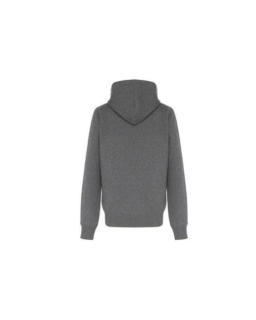 Burberry Gray Logo Embroidery Cotton Zipper Jacket Coat for men