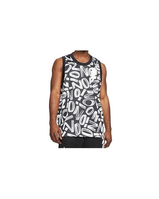 Nike Black Dri-Fit Zion Letter Printed Basketball Sports Net Ventilate Quick-Dry Vest for men