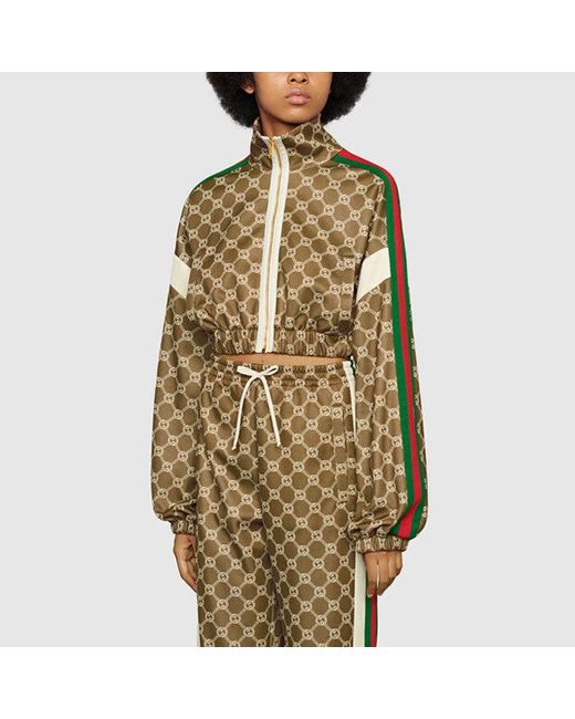 Gucci Green (Wmns) Interlocking G Zipper Jacket Ivory'