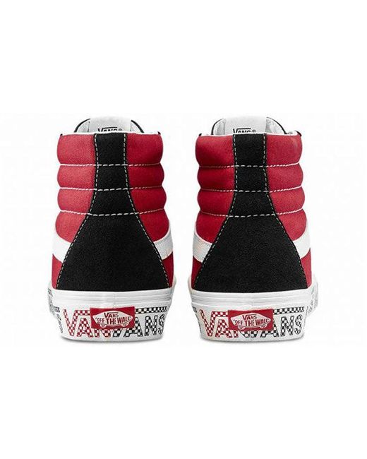 Vans Red Sk8-Hi Sidewall Logo Racing Suede Skate Shoes Racing' for men