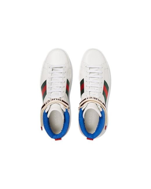 Gucci Blue Stripe Ace High Top for men