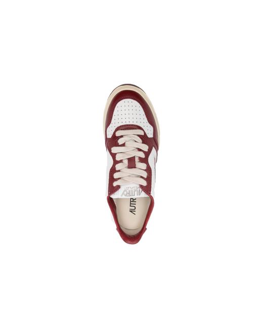 Autry White (Wmns) Medalist Low Bicolor Burgundy'