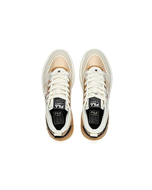 Fila White Mixa Retro Casual Skateboarding Shoes Cream Yellow