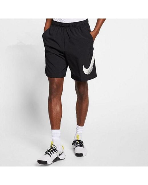 Nike Black Large Swoosh Sports Shorts for men