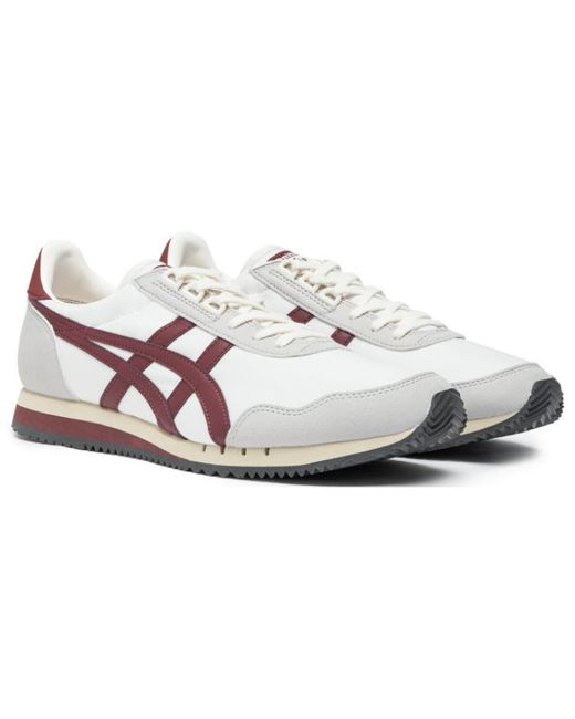 Onitsuka Tiger White Dualio Marathon Running Shoes Burgundy' for men