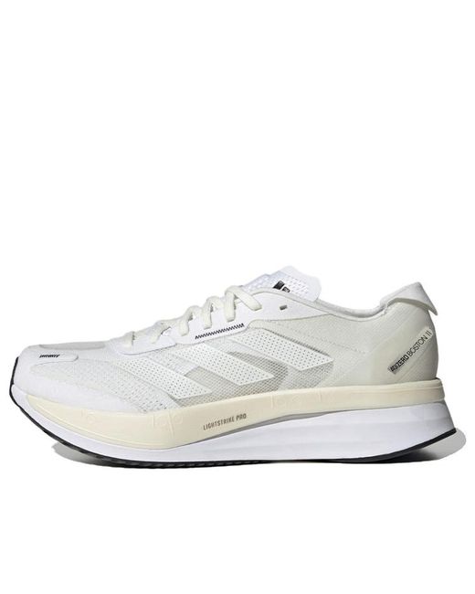 Adidas White Adizero Boston 11 for men