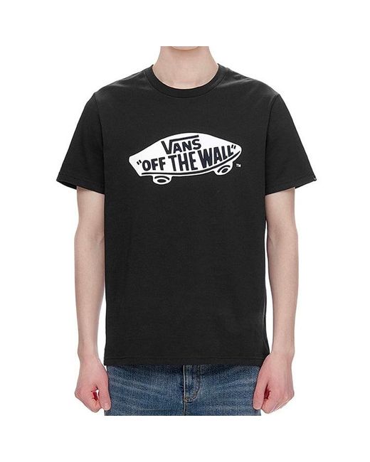 Vans Black Off The Wall Classic Printing Short Sleeve Couple Style for men