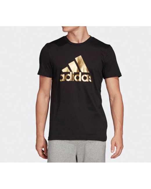 Adidas Black 8-Bit Foil Grfx Printed Short Sleeve Tee for men