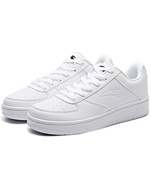 Anta White Skateboarding Series Sneakers 'Triple' for men