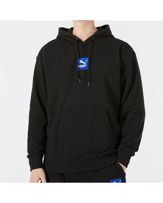 PUMA Black Emb Logo Hoodie for men