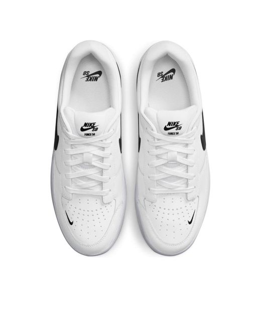 Nike White Sb Force 58 Premium Skate Shoe for men