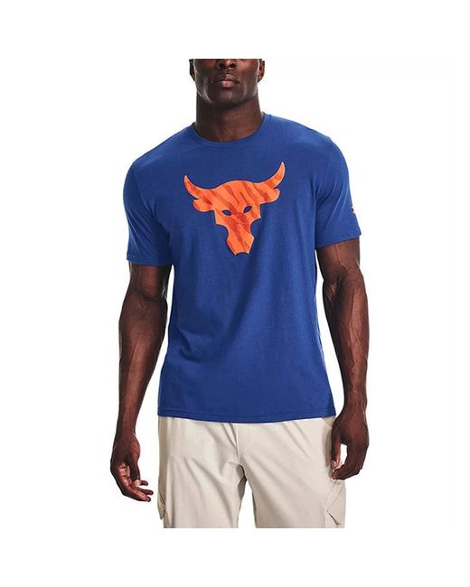 Under Armour Blue Project Rock Brahma Bull Short Sleeve T-Shirt for men
