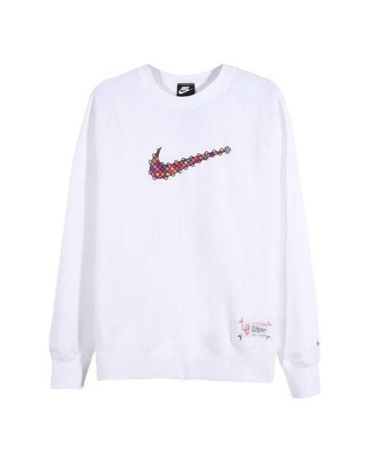 Nike White Sportswear Casual Sports Crew-Neck for men